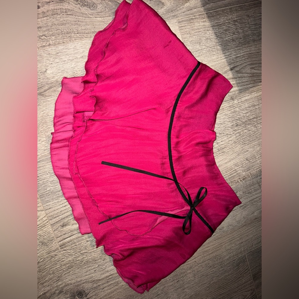 Urban Outfitter Pink mini skirt with black ribbon detail